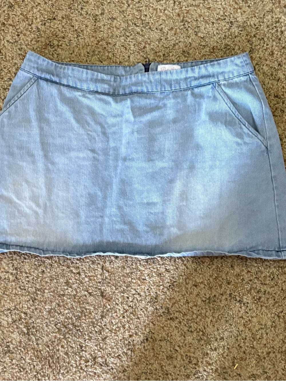Pink Lily Light Blue Denim Mini Skirt